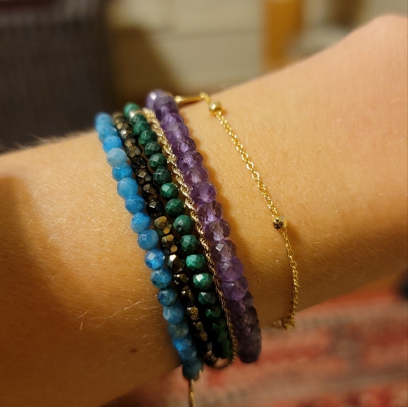 Vermeil Gold Chain Station Bracelet - Picture 3 of 3